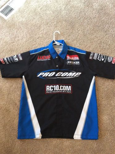 Men's simpson racing button shirt large pro comp drag racing nascar motorcycle