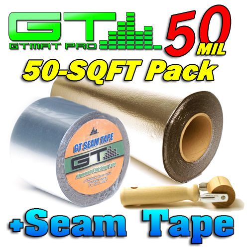 Gtmat upro 50mil 50sqft bulk pack car audio sound deadener +seam tape + roller