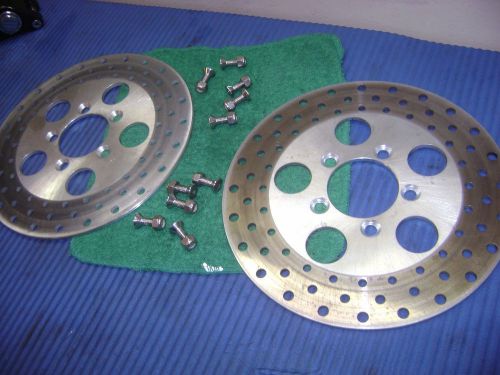 Shovelhead 10&#034; front rotors dual disc with mounting hardware wide glide harley
