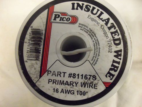 White primary wire, insulated. 16 awg. 100 feet.