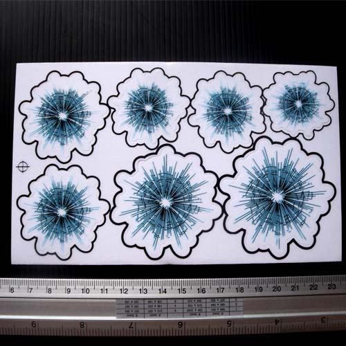 Set of bullet  glass non reflective decal sticker 4x7&#034; for naris_kh only