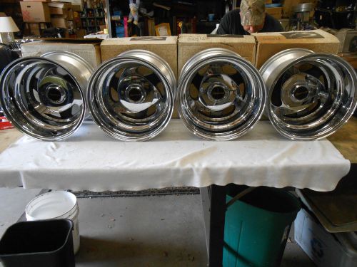 15&#034; x 10 &#034; vintage spectrum &#034;eclipse&#034; chrome  wheel / rim   set of four