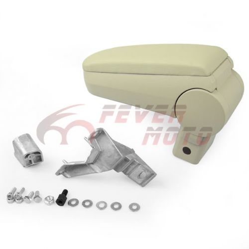 Beige front center console leather armrest box fit vw golf jetta mk4 1999-04 fm
