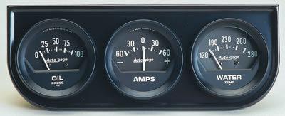 Autometer gauge kit auto gage console 2 1/16" water temp ammeter oil psi kit