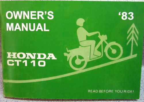 Honda - 1983 - ct110 trail110 - owner's manual (maintenance too) - look!