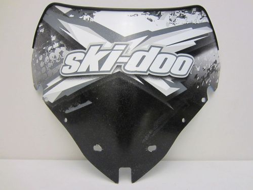 Ski-doo new oem low fixed windshield smoke black/white graphics 11' windscreen