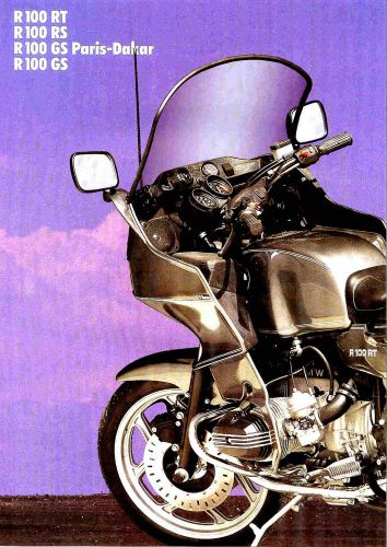 1990 bmw r100 motorcycle brochure -r100rt-r100rs-r100rt-r100gs paris dakar--bmw