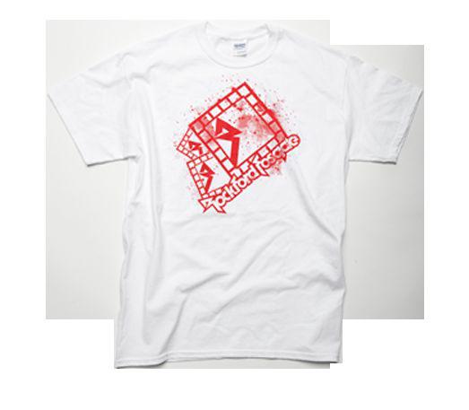 Rockford fosgate pop-diamonds-xl white t-shirt w/ red diamond-r graphic (xl) new