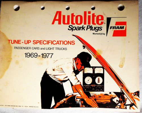 1969-1977 tune-up spec manual foriegn &amp; domestic by autolite dwell porsche chevy