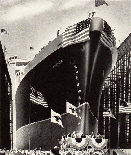 Vintage original 1939  u.s. lines "america" ocean liner  ad- 9 1/2 " x 12 1/2 "