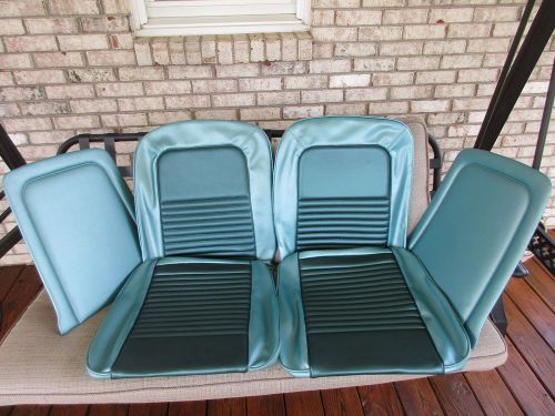 Nos r 1967 mustang front bucket seat covers/upholstery aqua