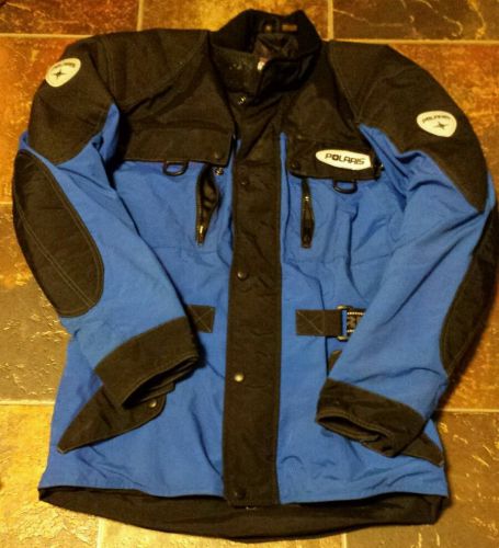 Polaris snowmobile jacket medium blue winter coat zips authentic insulated