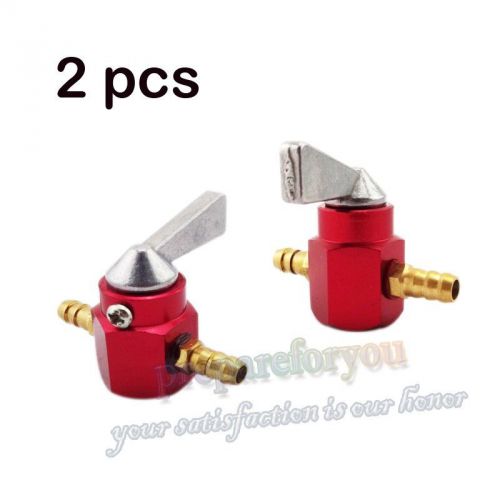 2pcs 1/4" gas fuel tap cut off inline valve petcock for atv quad pit dirt bike