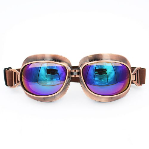 Aviator pilot motorcycle cruiser scooter dirt bike atv goggle tinted lens copper