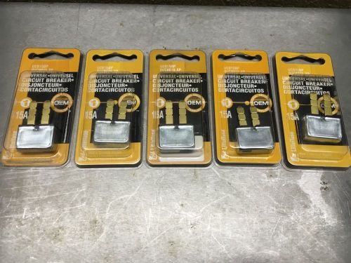 (5) littelfuse ucb15bp universal blade circuit breaker 15a auto reset 11c061716