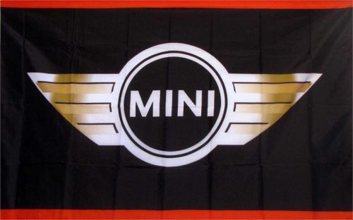 Premium polyester black mini cooper 3&#039; x 5&#039; dealer flag banner