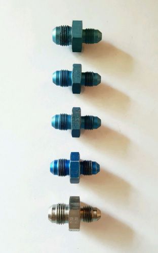 Lot of 5 an flare reducers - blue anodized