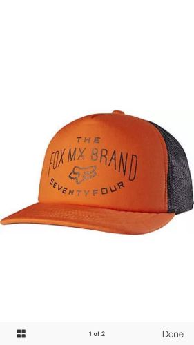 Fox racing thrashed men&#039;s snapback hat orange one size