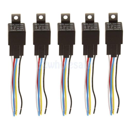 5x car 40a amp 12v relay kit for fan fuel pump light 5pin 5wire spst