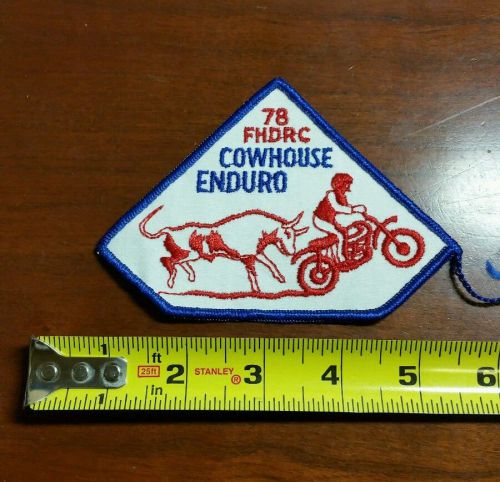 Vintage, 1978 fhdrc cowhouse enduro patch,  rare,  nos,  fort hood dirt riders