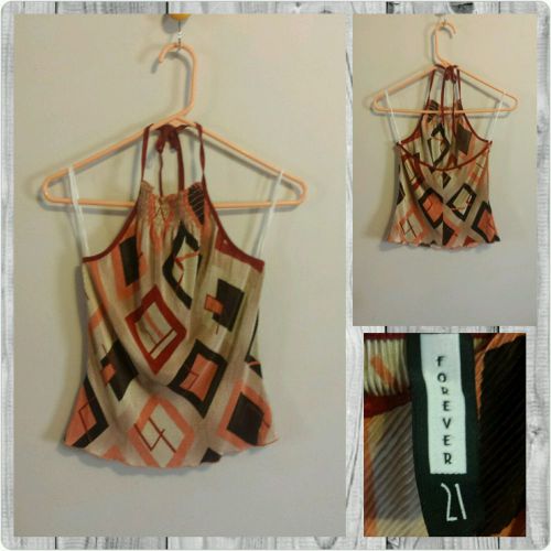 Forever 21 diamond shapes halter top size s