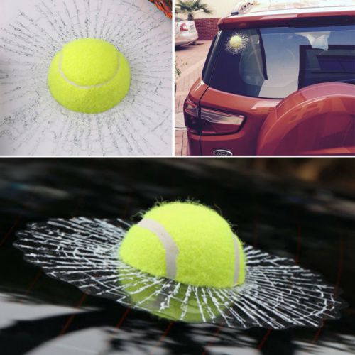 Creative 3d crazy tennis ball hit window/body car sticker windshield vinyl decal