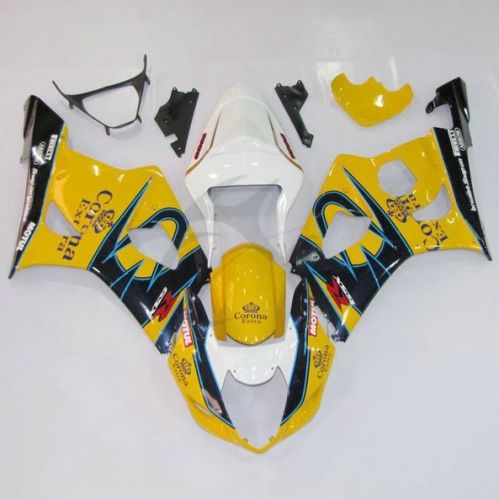 Yellow crown abs plastic bodywork fairing kit for suzuki gsxr 1000 03 04 k3 15a