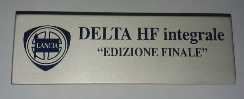 Lancia delta hf integrale edizione finale dashboard emblem size 102 x 33 mm.