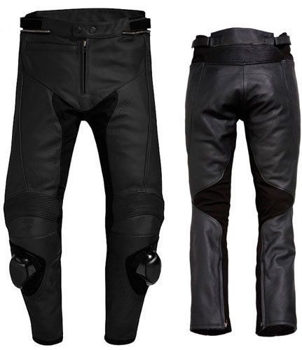 Black motorcycle racer leather trouser motorbike pant leather trouser xs-4xl