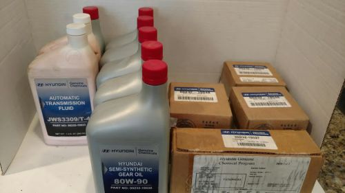 Lot 5 nos misc hyundai gear oil , transmission fluid,  and genuine chemicals