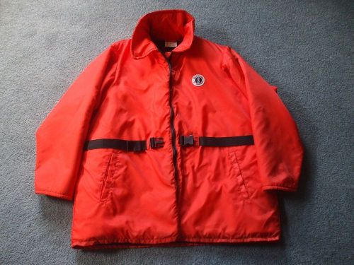 Vintage orange mustang floater jacket size xx large 272 - 309 lbs 50 - 54 inch
