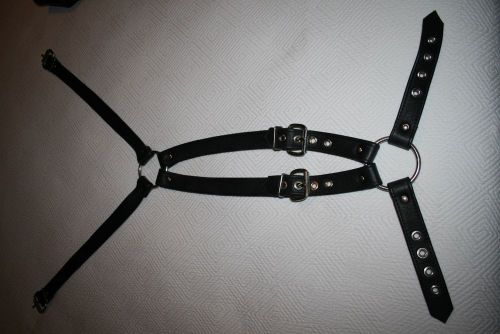 Mens black leather harness