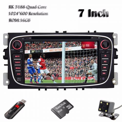 Quad android 4.4.4 7&#034; car dvd player gps ipod stereo for ford focus mondeo s-max