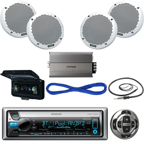 Kenwood yacht stereo,wired remote,2x 6&#034; speaker,amplifier, wire, antenna, cover