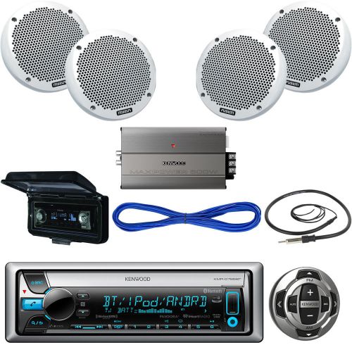 Kenwood yacht stereo,wired remote,2x 6" speaker,amplifier, wire, antenna, cover