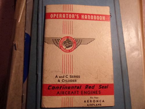 operator's handbook, a c 4 cylinder continental red seal aircraft engines, US $25.00, image 1