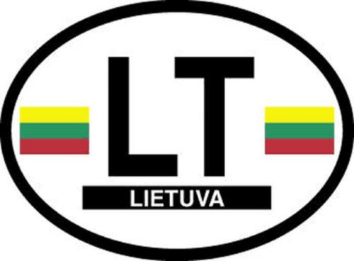 Lithuania oval vinyl sticker decal bumper flag country car vehicle