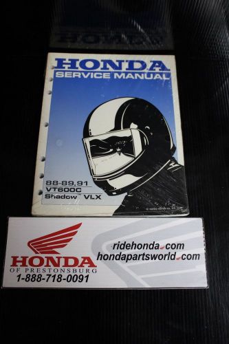 Genuine honda oem repair manual #61mr102 (88-89) (1991) vt600c *new in plastic*