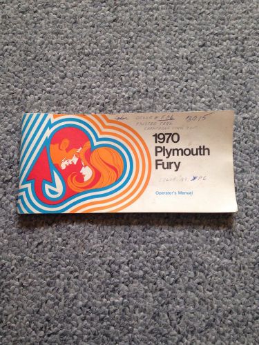 Mopar 1970 plymouth fury original owners manual