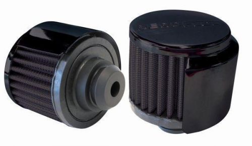 Aeroflow black push in breather with black shield - 2-1/2&#034; high