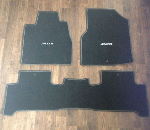 Genuine oem 2007-2013 acura mdx black carpet front &amp; back floor mats set