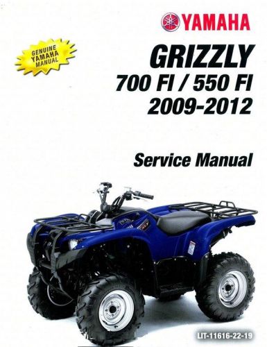 2009-2010-2011-2012 yamaha grizzly 550 fi / 700 fi atv service manual on a cd