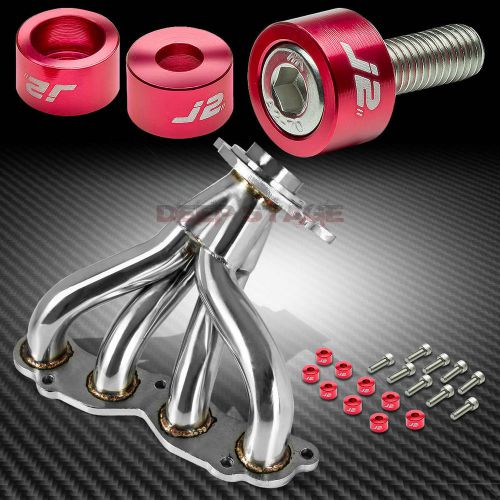 J2 for dc5 base k20 stainless exhaust manifold header+red washer cup bolts
