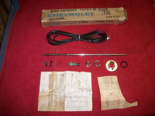 1966 67 chevy ii nova nos rear antenna mast kit in original gm box 986682