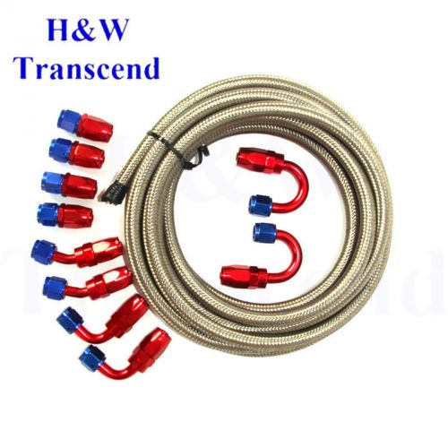 An8 stainless steel braided oil fuel line hose -8-an +fitting hose end adaptor
