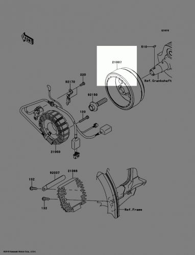 2010 kawasaki klx250s oem generator: magneto rotor