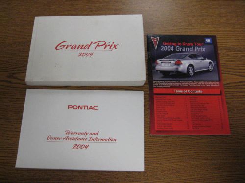 2004 pontiac grand prix genuine oem owners manual