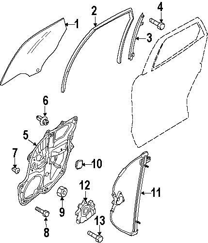 Mazda td1173590a genuine oem window regulator