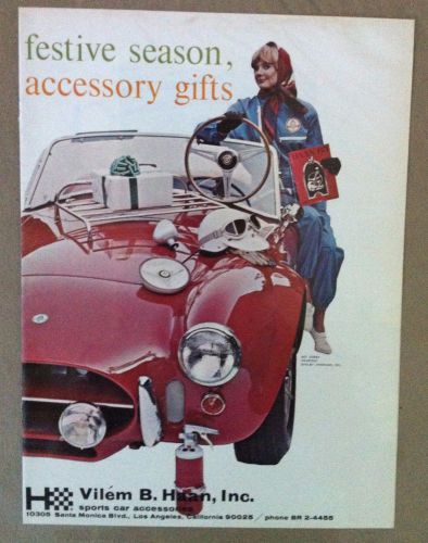 1964 cobra ac accessories  shelby america original car ad 1965 1966 print/gift