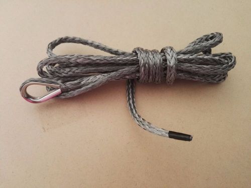 Grey 1/4&#034;*10ft atv plow lift rope,synthetic winch cable replacement steel rope